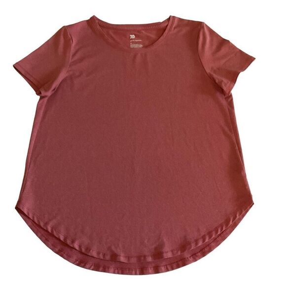 All In Motion Tee Shirt Round Neck Curved Hem Dark Pink Short Sleeves Medium - Picture 7 of 11